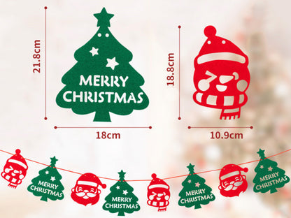 Santa Christmas Bunting, Christmas Tree Banner