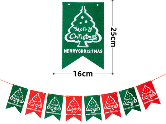 Felt Christmas Banner, Christmas Tree Burgee Bunting