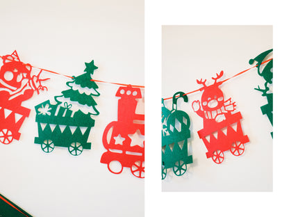 Felt Christmas Banner, Christmas Train Bunting