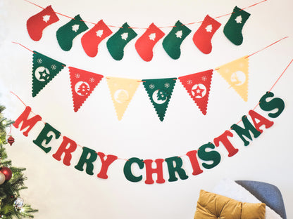 Felt Christmas Banner, Christmas Letter Bunting