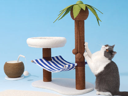 Coconut Tree Cat Tree, Cat Tower, Cat Climbing Cando with Scratching Post