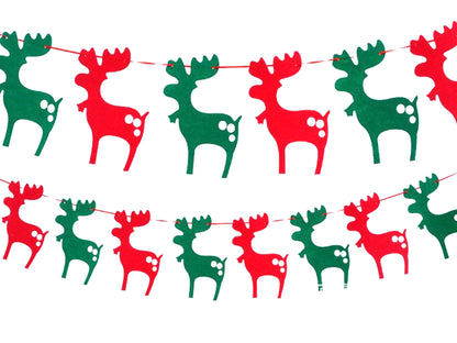Felt Christmas Banner, Christmas Deer Bunting