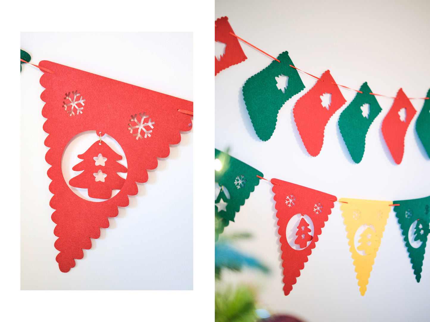 Felt Christmas Banner, Coloful Christmas Bunting