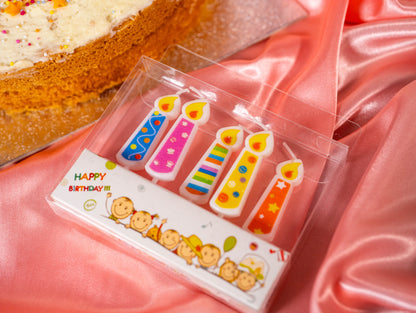 5pcs Colorful Painted Candle, Colorful Birthday Cake Candle