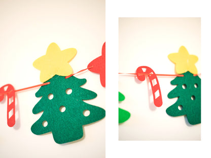 Felt Christmas Banner, Christmas Tree Bunting