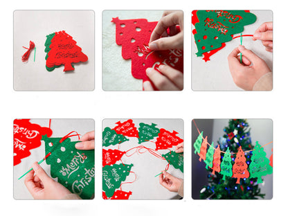 Santa Christmas Bunting, Christmas Tree Banner