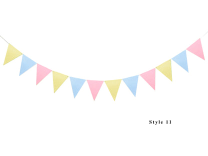 Yellow Blue Pink Party Banner, Colorful Party Bunting