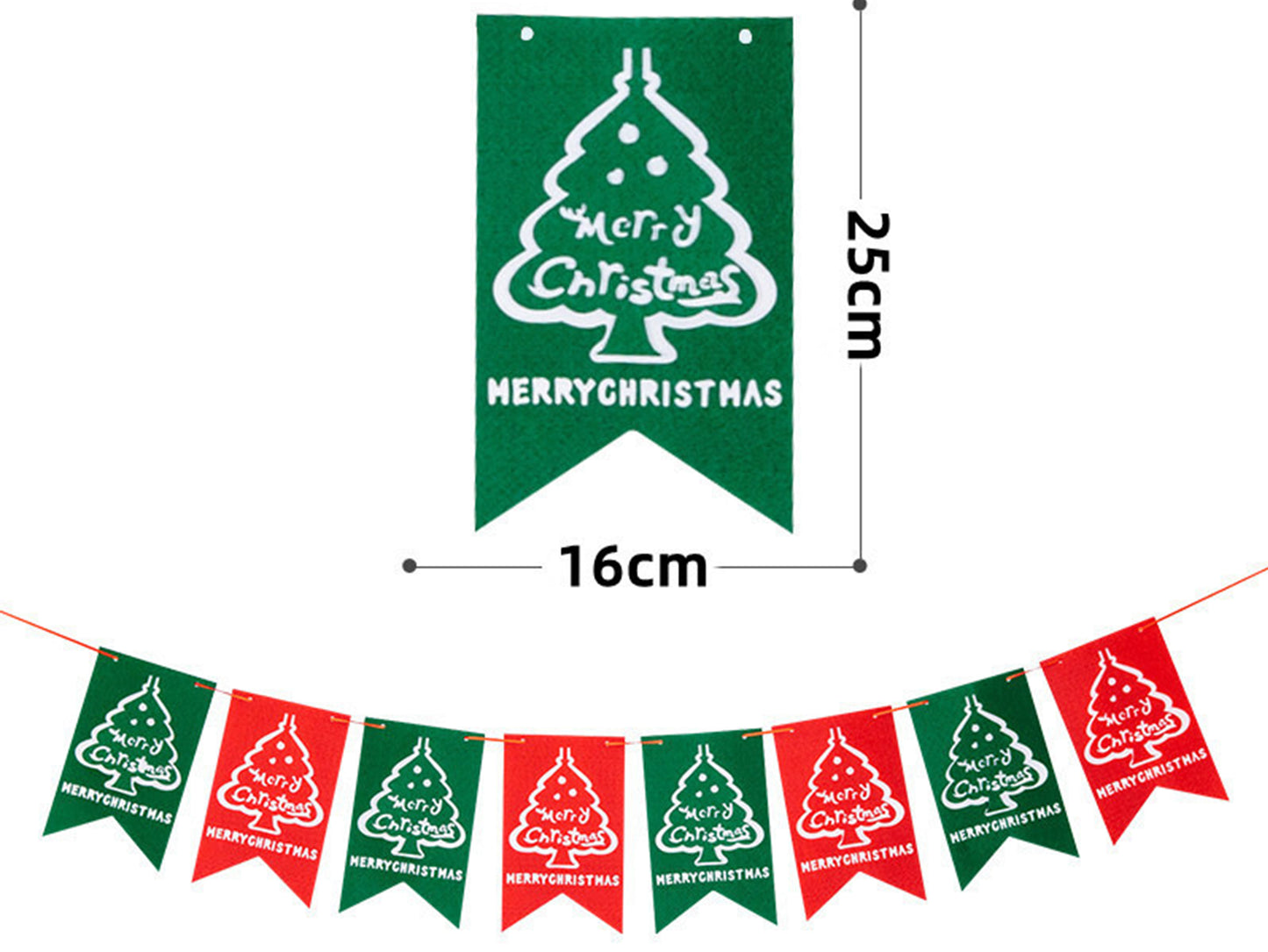 Christmas Tree Burgee Bunting, Christmas Deer Santa Banner