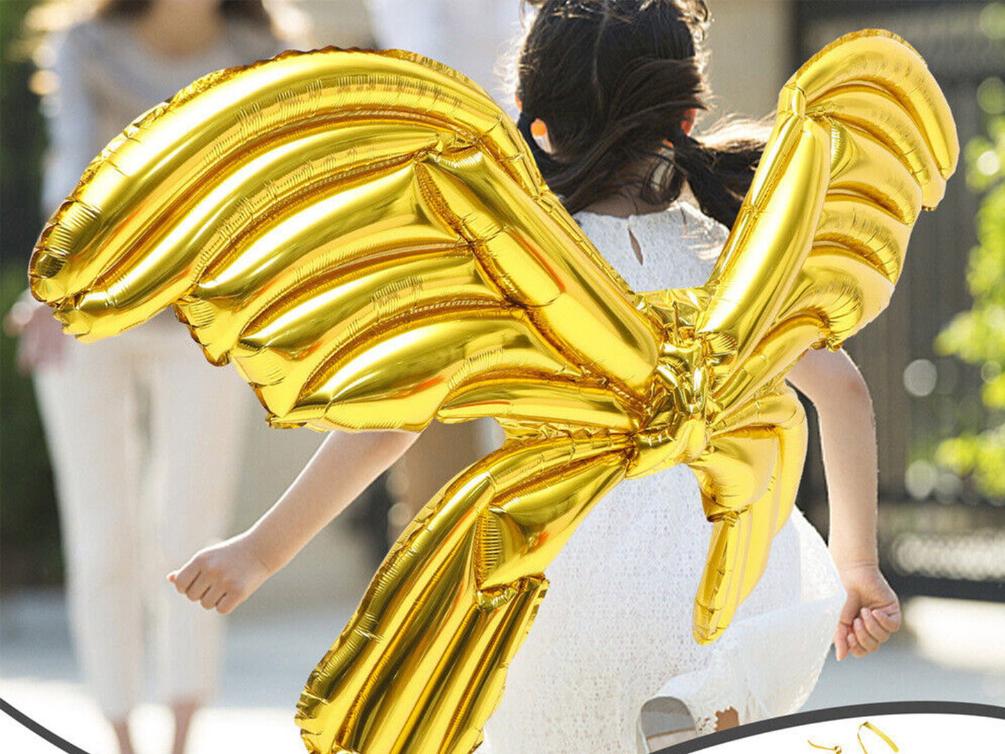 2pcs Gold Angel Wings Balloons, Butterfly Fairy Wings Balloons