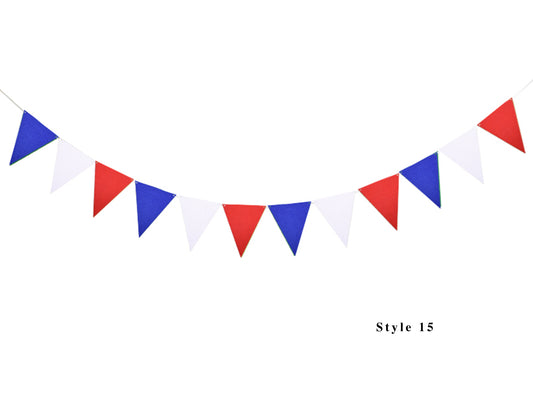Blue White Red Party Banner, Colorful Party Bunting