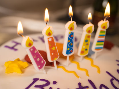 5pcs Colorful Painted Candle, Colorful Birthday Cake Candle