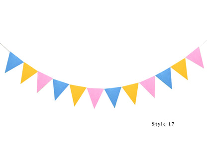 Blue Orange Pink Party Banner, Colorful Party Bunting