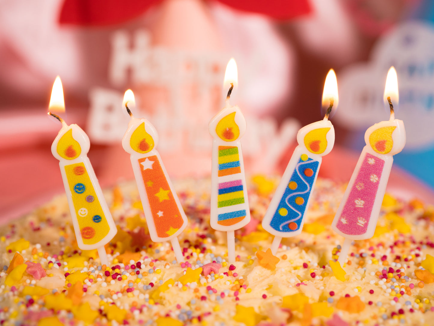 Colorful Painted Candle, Colorful Birthday Cake Candle