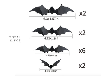 Hanging Halloween Pumpkin Banner, 3D Bats Wall Decor