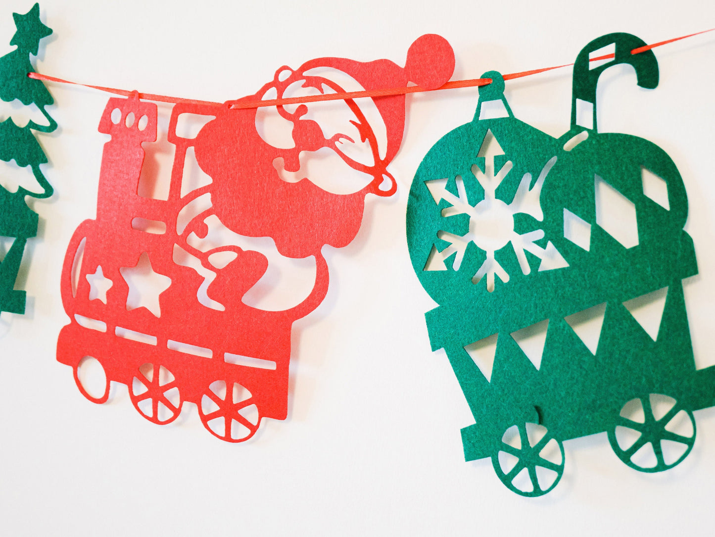 Christmas Train Bunting, Xmas Tree Santa Deer Banner