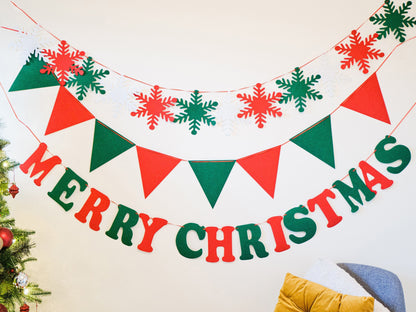 Christmas Snow Bunting, Christmas Letter Banner