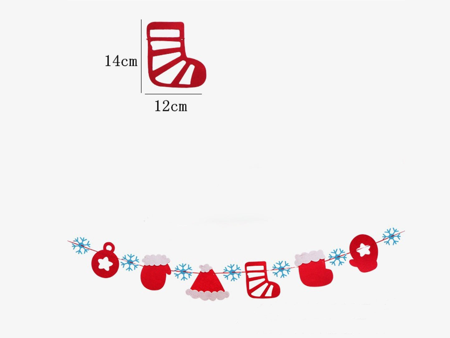 Christmas Bell Bunting, Christmas Tree Bunting, Xmas Sock Hat Banner