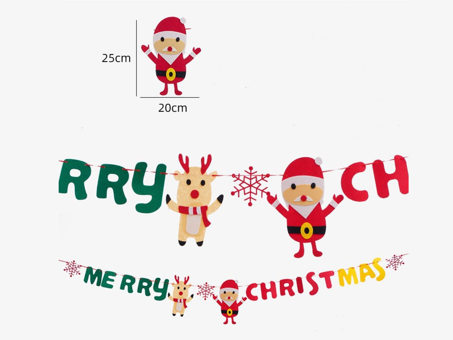 Christmas Tree Burgee Bunting, Christmas Deer Santa Banner