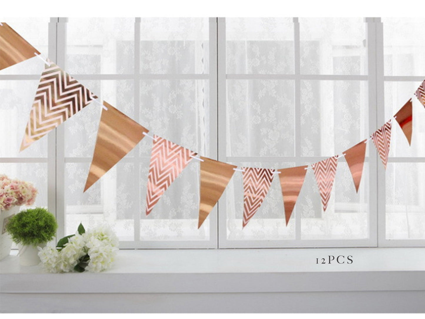 Birthday Bunting Banner, Birthday Party Decorations with Hat