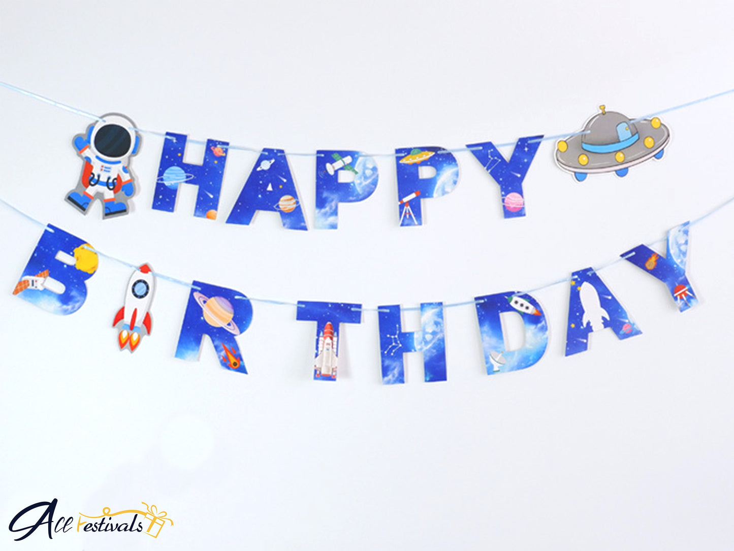 Colorful Cartoon Birthday Bunting Banner, Birthday Party Decorations