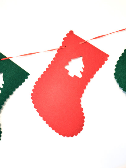 Felt Christmas Banner, Christmas Sock Bunting