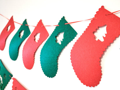 Felt Christmas Banner, Christmas Sock Bunting