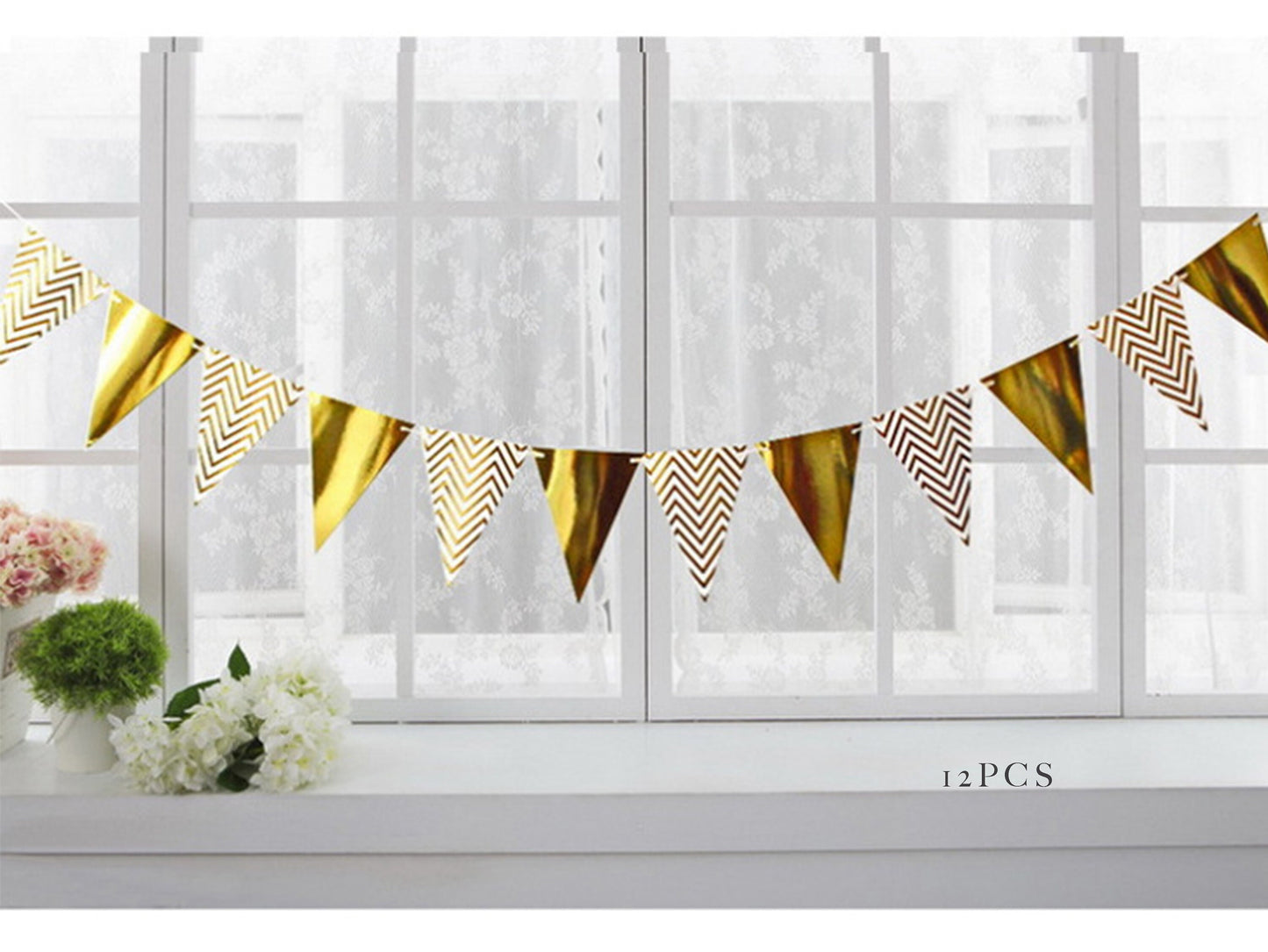 Birthday Bunting Banner, Birthday Party Decorations with Hat