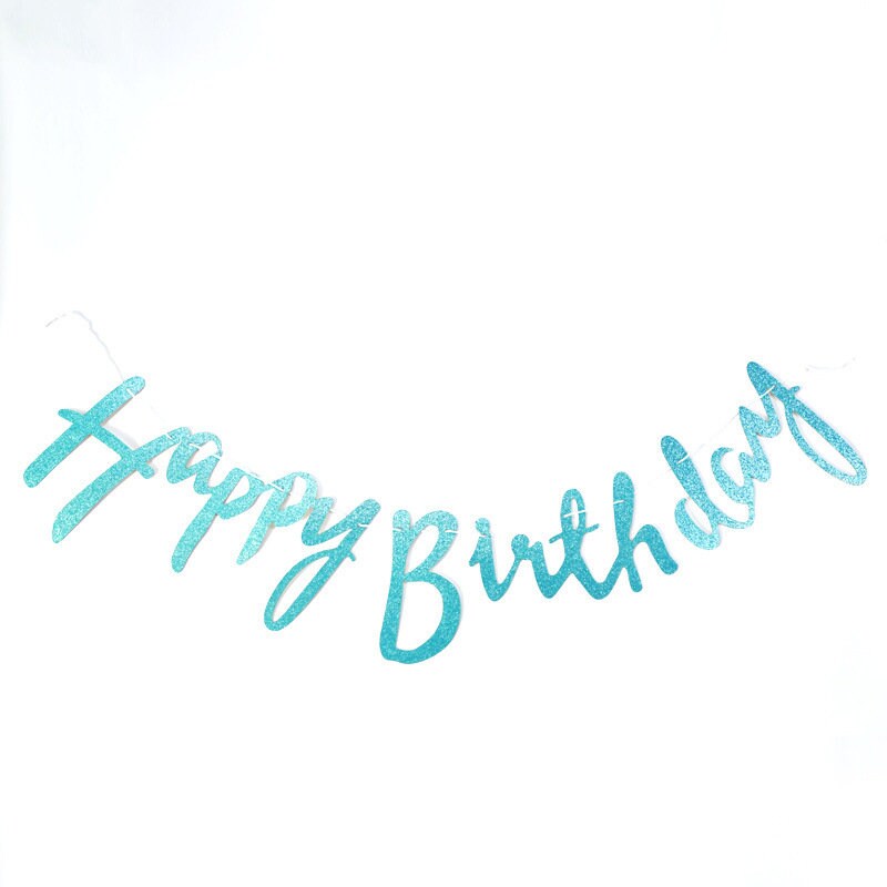 Birthday Bunting Banner, Birthday Party Decor, Frosted