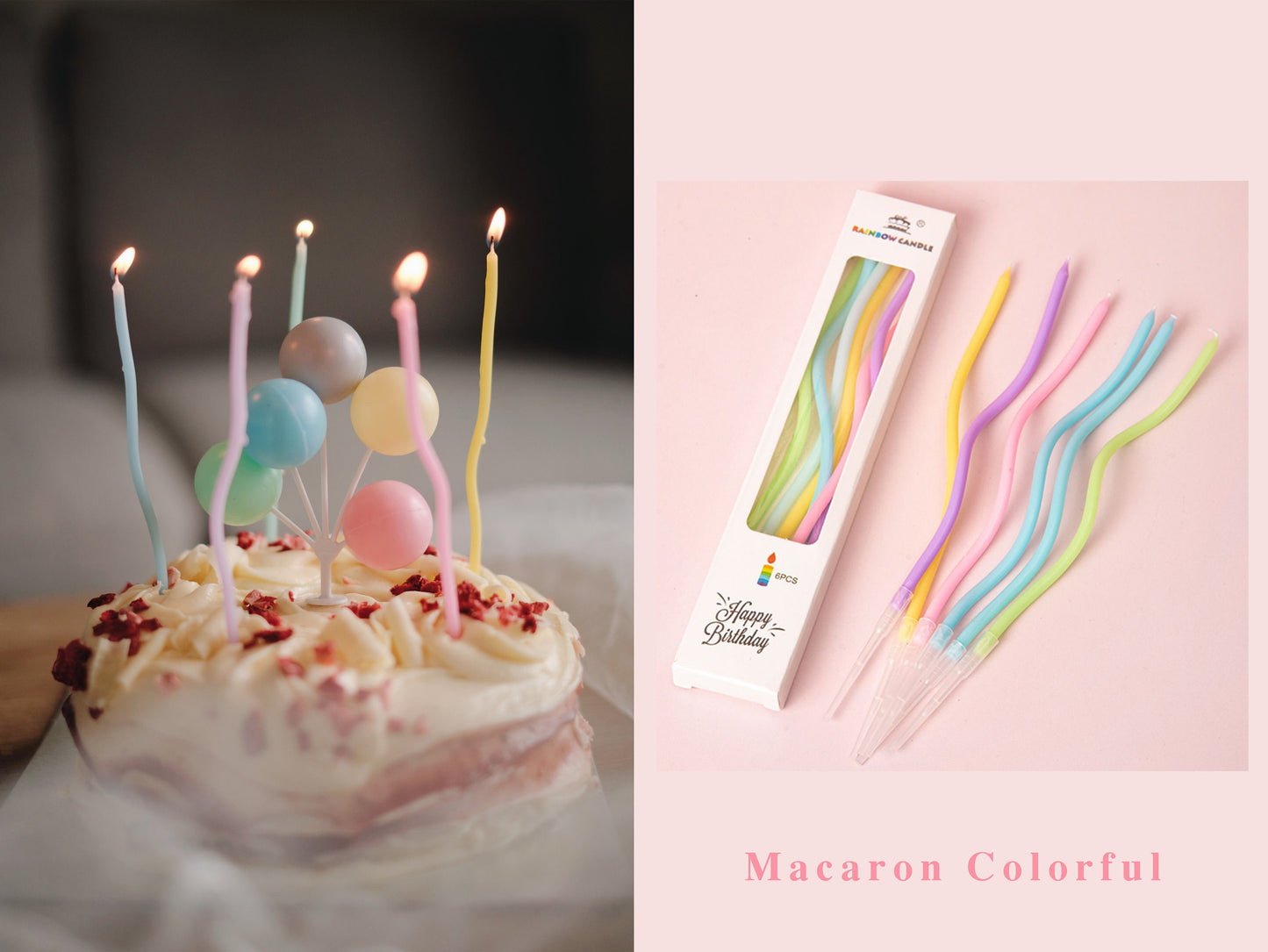 Twisty Birthday Candles, Spiral Colorful Cake Candles