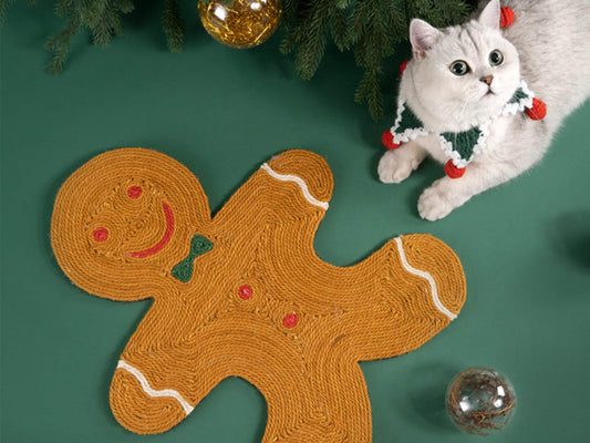 Gingerbread Man Cat Scratch Board, Cat Scratch Mat & Pad